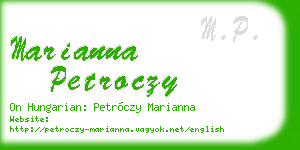 marianna petroczy business card